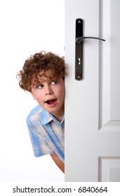 987 Peeking behind door Images, Stock Photos & Vectors | Shutterstock