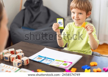 Boy Playing Educational Games for Learning Concept