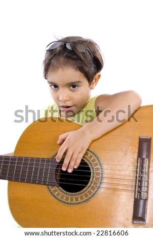 Similar – Image, Stock Photo Girl with a guitar in the green grass