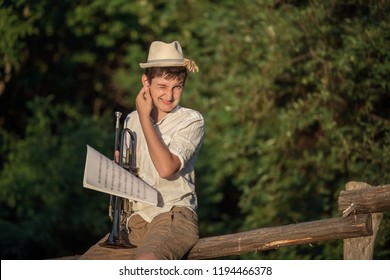 Boy Playing Trumpet