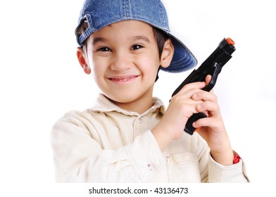 boy pointing gun