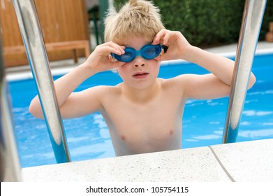 boy in the pool