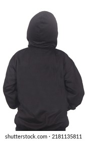 
A Boy Poses Styles Wearing A Black Hoodie With A White Background