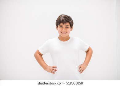 A boy posing in studio