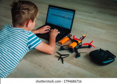 boy programming drone, STEM education. Learning modern technology - Powered by Shutterstock