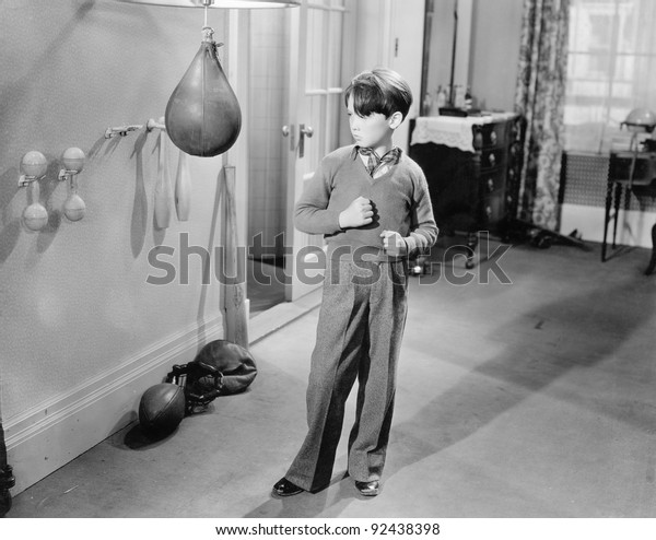 Boy Punching Ball Living Room Stock Photo 92438398 | Shutterstock