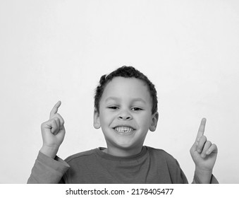 Boy Reaching Up To The Sky Stock Image On White Background With People Stock Photo