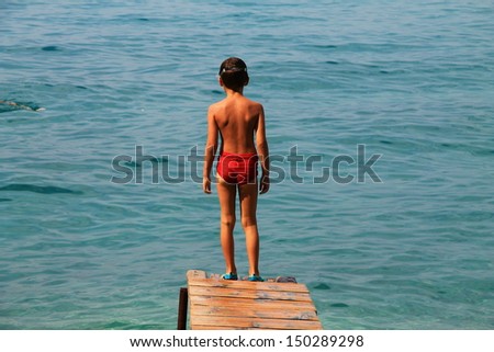 Similar – Image, Stock Photo sea-lake… Summer Child