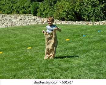 Boy In Sack Race