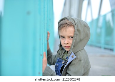 A Boy With A Sad Face. Running Away From Home.