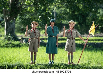 Boy Scout Making An Oath