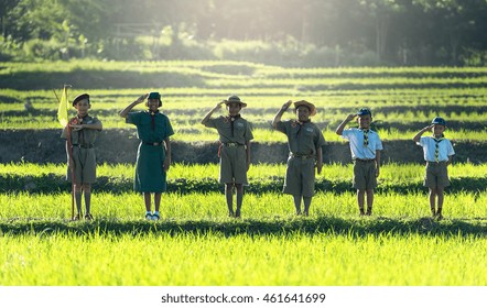 Boy Scout Making An Oath