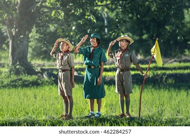 Boy Scout Making An Oath