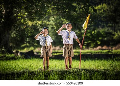 Boy Scout Making An Oath, Asia