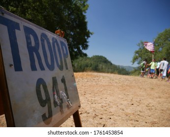 Boy Scout Troop 941 Sign Looking Over Scouts