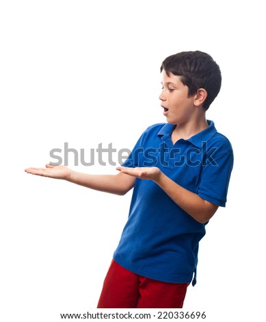 Similar – Image, Stock Photo surprised boy with a blackboard