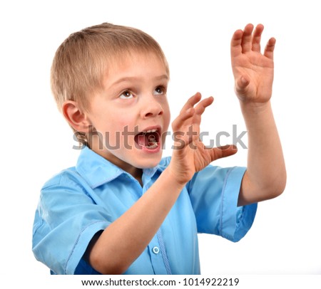 Similar – Image, Stock Photo surprised boy with a blackboard