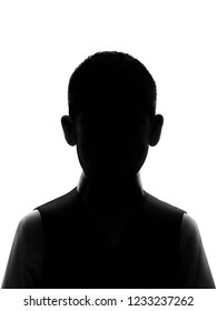 Boy Silhouette Isolated On White Background