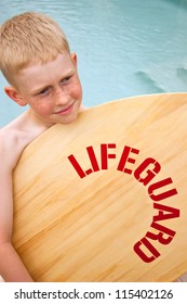 Boy with skim board