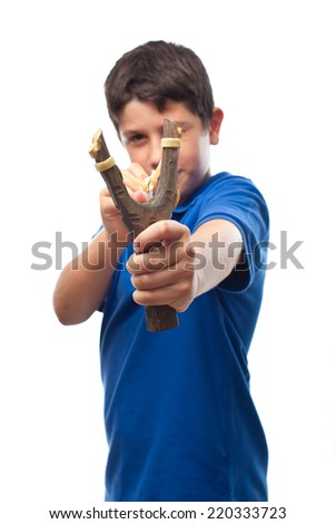 boy with a slingshot