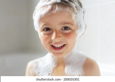 Boy Smiling Bath Washing His Hair Stock Photo 200035301 | Shutterstock