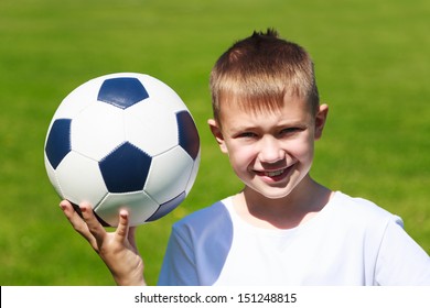 Excited Boy Football Player Holding Scored Stock Photo 1957577179 ...