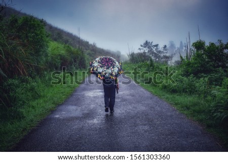 A boy strolling down the mountain road, Anini Arunachal Pradesh
