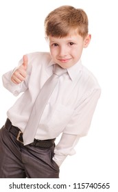Boy in a suit isolated on white background