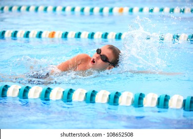 Boy Swimming Freestyle