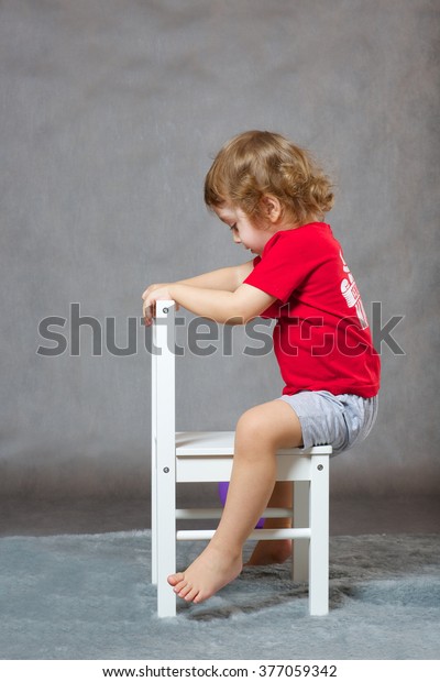 Boy Three Years Old Riding Chair Stock Photo Edit Now 377059342