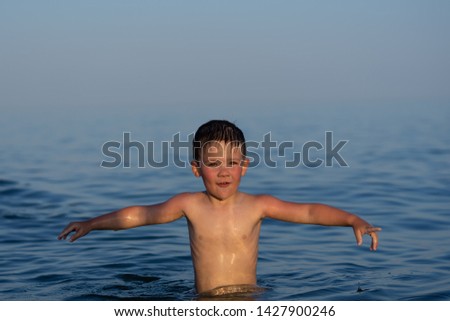 Similar – Image, Stock Photo sea-lake… Summer Child