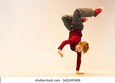 boy in a unique breakdance position