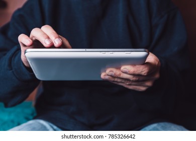 Boy using a tablet