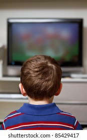 boy watching cartoon on TV