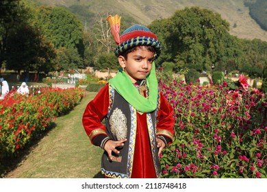 A Boy Wearing A Ethnic Dress Of Kashmiris In India