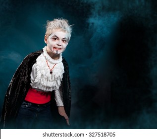 Boy Wearing As Vampire For Halloween