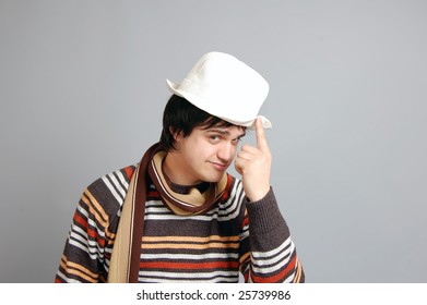 boy in white hat
