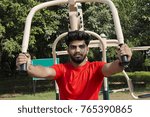 Boy workout in a park
