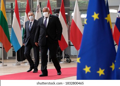 Boyko Borissov, Prime Minister of Bulgaria arrives at the first face-to-face EU summit since the coronavirus disease (COVID-19) outbreak, in Brussels, Belgium July 19, 2020. 