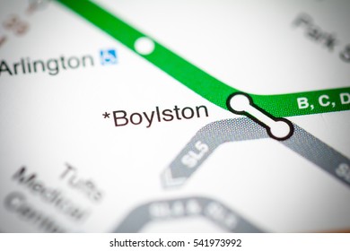 Boylston Station. Boston Metro Map.