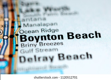 Boynton Beach. Florida. USA On A Map