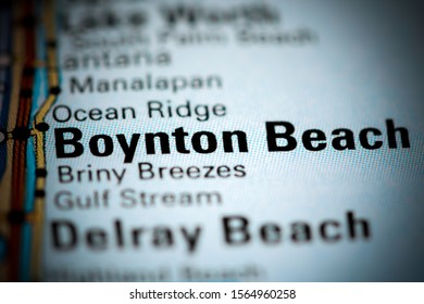 Boynton Beach. Florida. USA On A Map