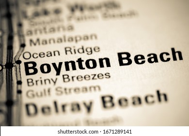 Boynton Beach. Florida. USA On A Map