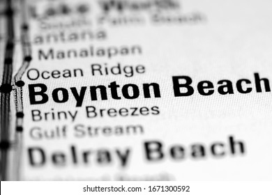 Boynton Beach. Florida. USA On A Map