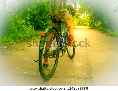 Similar – Image, Stock Photo TWO-WHEELER Human being