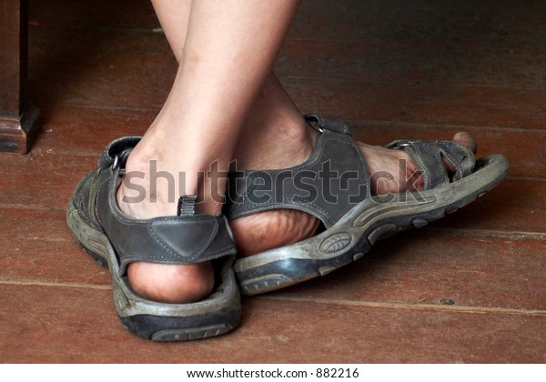 boys in sandals