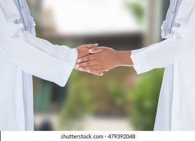 Boys Make Greeting By Muslim Style Handshake In Ceremony Events, EID MUBARAK