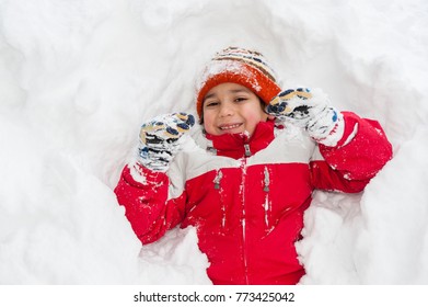 Boys Playing In Really Big Snow