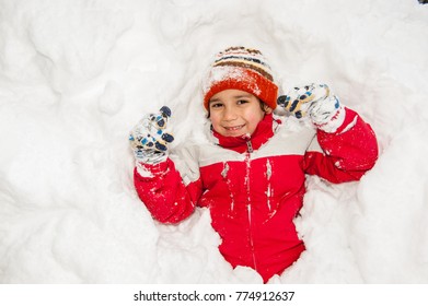 Boys Playing In Really Big Snow