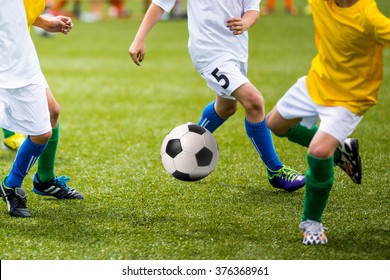 Boys Playing Soccer Game